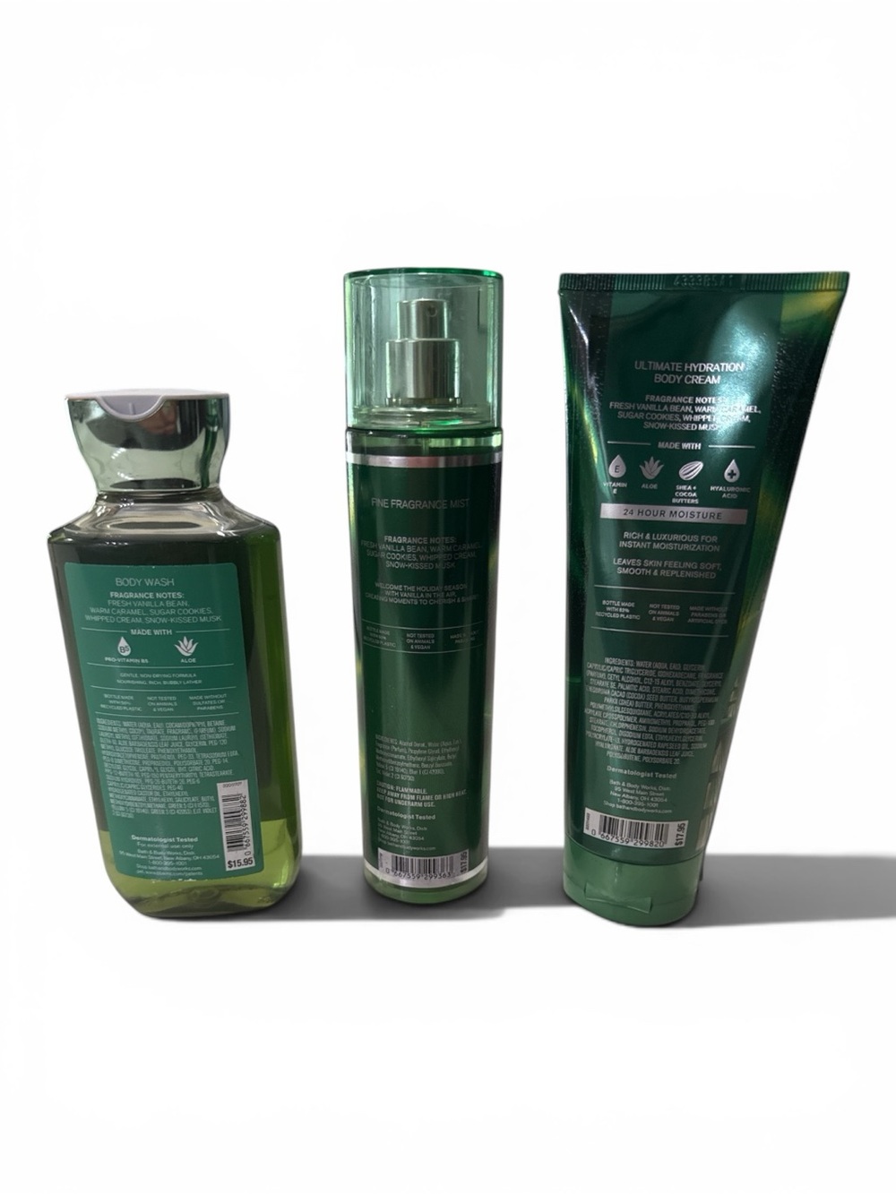 Christmas in July! Bath & Body Works Vanilla Bean Noel Body Care Trio Full Size - Picture 2 of 2